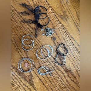 Silver-Tone Mixed Hoop and Dangle Earring Set - Women's Jewelry